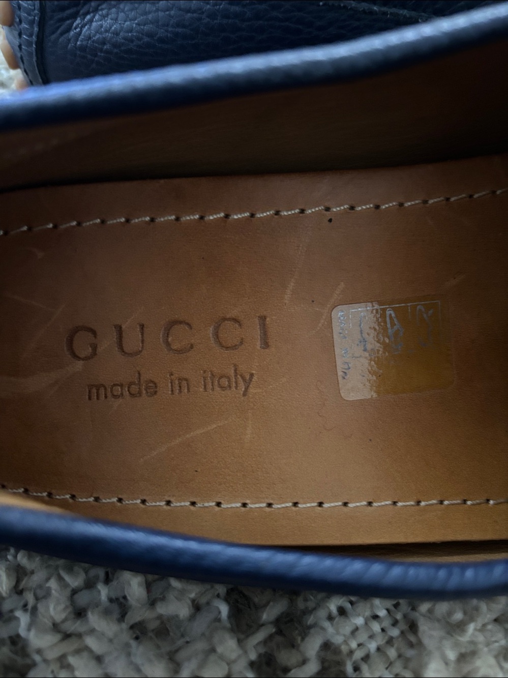 GUCCI Web Horsebit Driver
Moccasins Navy Leather Loafers Size 10.5 NWOT - Picture 8 of 17